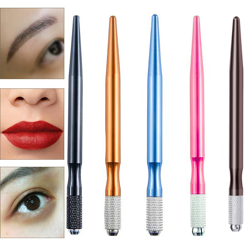 Embroidery Lips - ชุดปากกาไมโครเบลดดิ้ง 3 ชิ้น สำหรับสักคิ้วปากถาวร พร้อมเข็มปักลาย ใบมีดเทโบริ