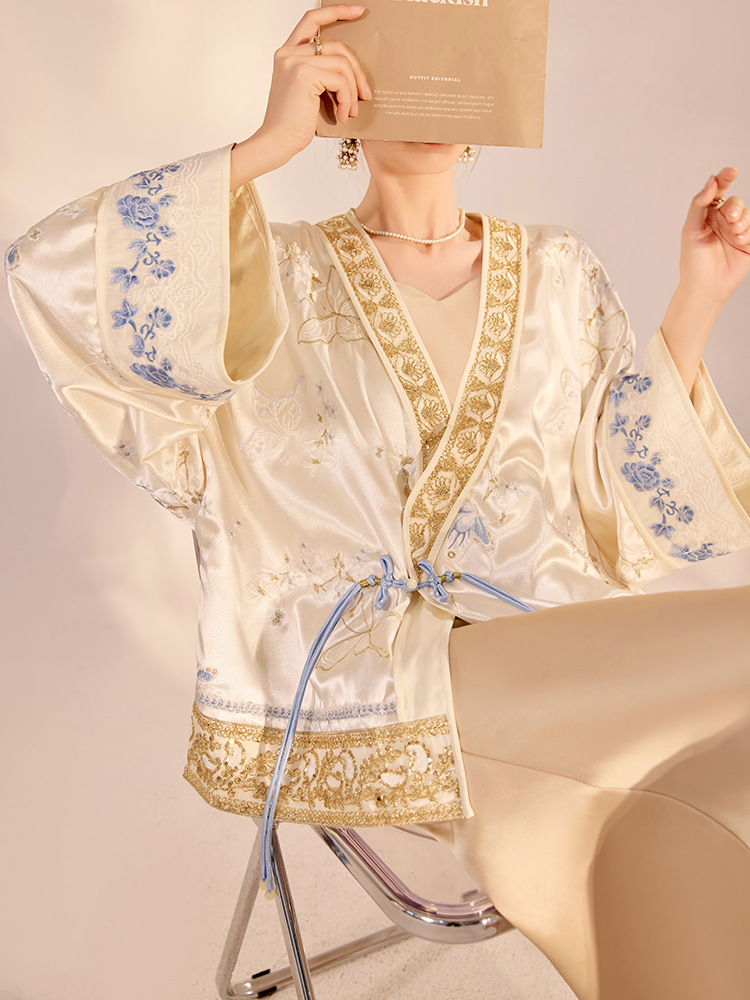 Embroidery A - เสื้อแจ็คเก็ตผู้หญิงทรงหลวมหรูหราปักลายผีเสื้อแบบจีนใหม่ระดับไฮเอนด์สำหรับฤดูใบไม้ผลิปี 2026 เสื้อคลุมแจ็คเก็ตสำหรับสวมทับ