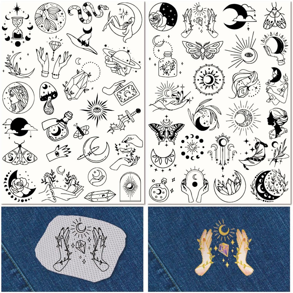 Embroidery Motif - 51 ชิ้น Boho Moon Sun น้ําเย็บปักถักร้อย