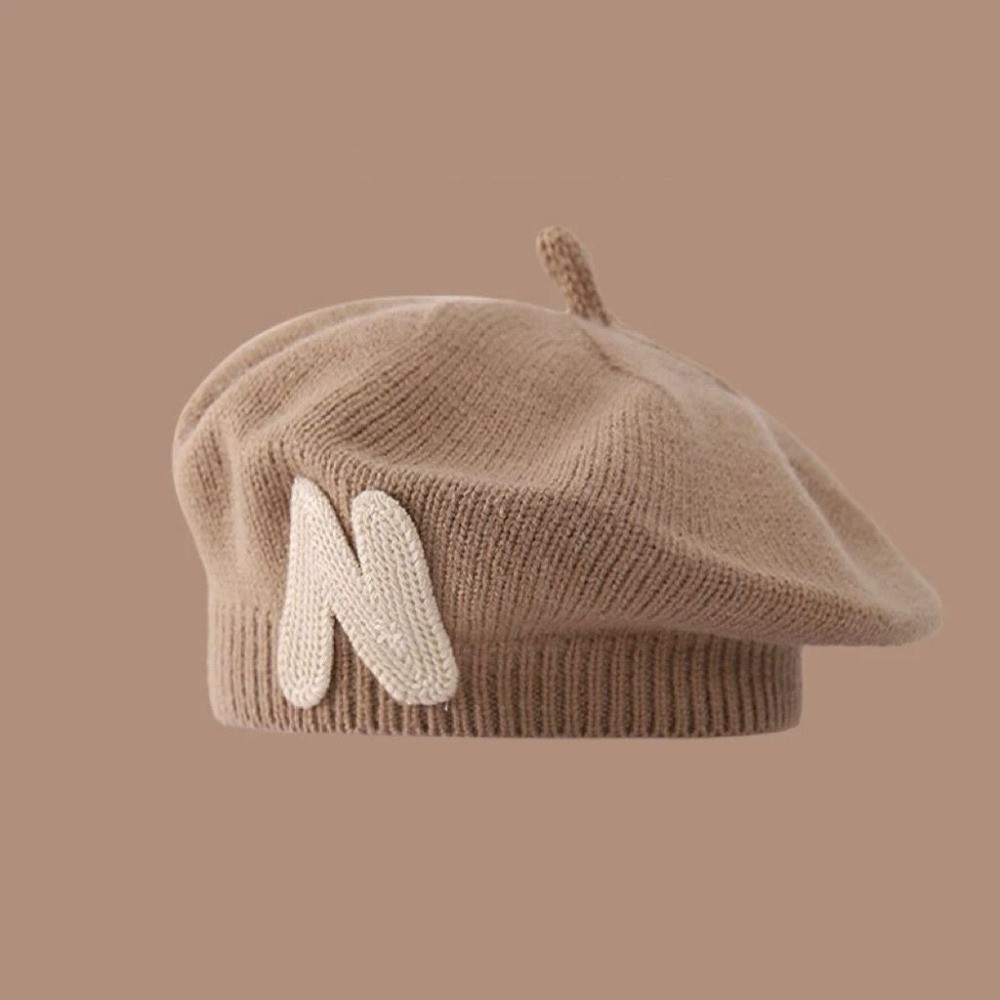 หมวกเบเร่ต์เด็กเล็กปักลายตัวอั - Embroidery Letter N บทวิจารณ์และราคา