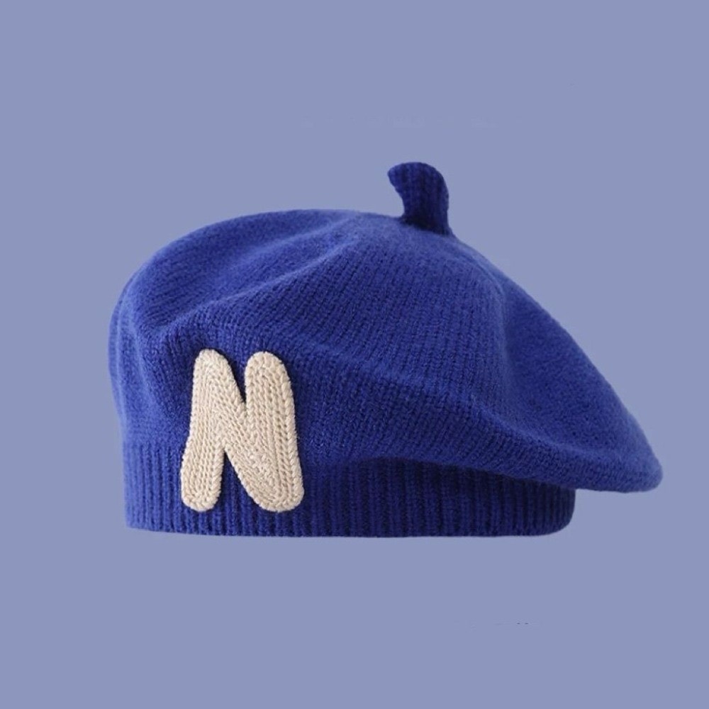 หมวกเบเร่ต์เด็กเล็กปักลายตัวอั - Embroidery Letter N บทวิจารณ์และราคา