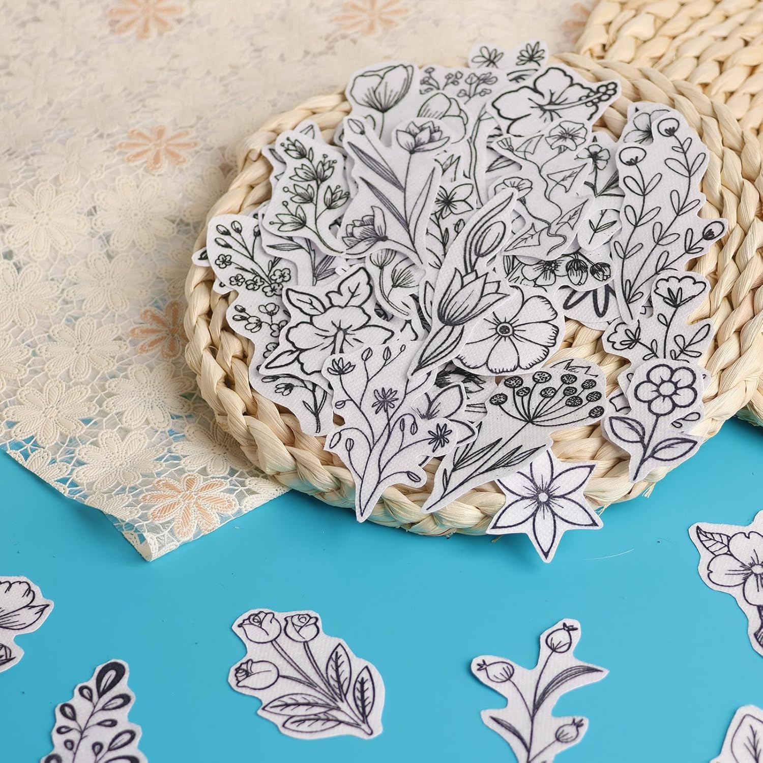 50 ชิ้นน้ําที่ละลายน้ําได้เย็บ - Embroidery Motif บทวิจารณ์และราคา