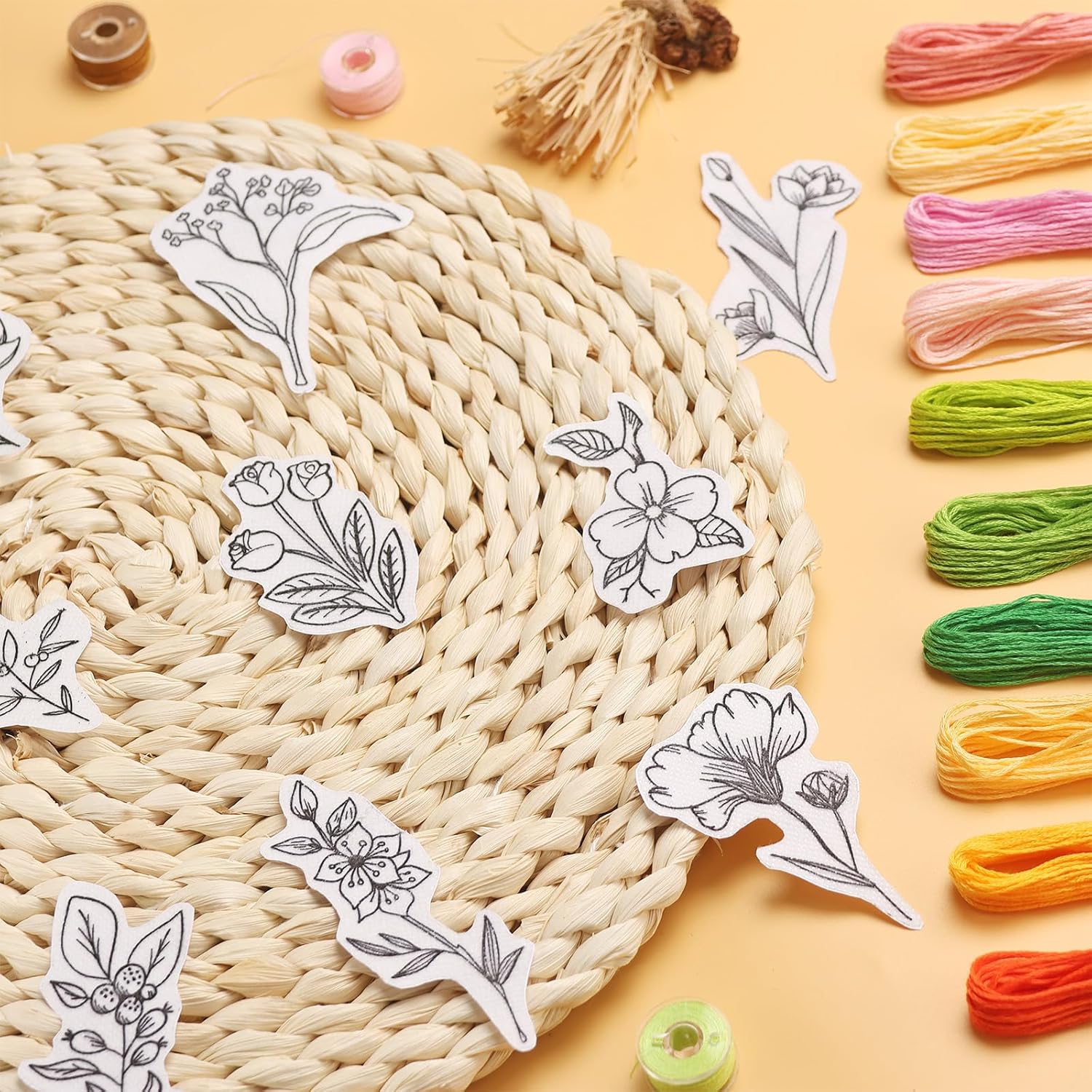50 ชิ้นน้ําที่ละลายน้ําได้เย็บ - Embroidery Motif บทวิจารณ์และราคา