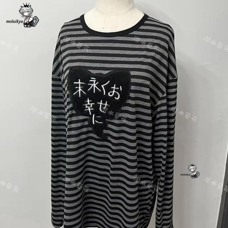 เสื้อยืดแขนยาวคอกลมสไตล์อเมริก - Embroidery A บทวิจารณ์และราคา