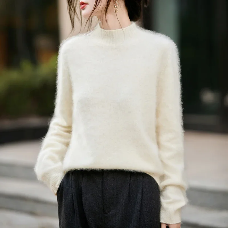 เสื้อสเวตเตอร์คอสูงขนฟูสำหรับผ - Embroidery A บทวิจารณ์และราคา
