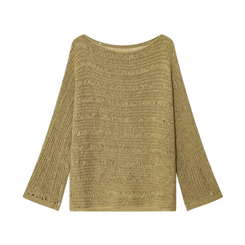 เสื้อสเวตเตอร์ถักคอเรือสไตล์วิ - Embroidery A บทวิจารณ์และราคา