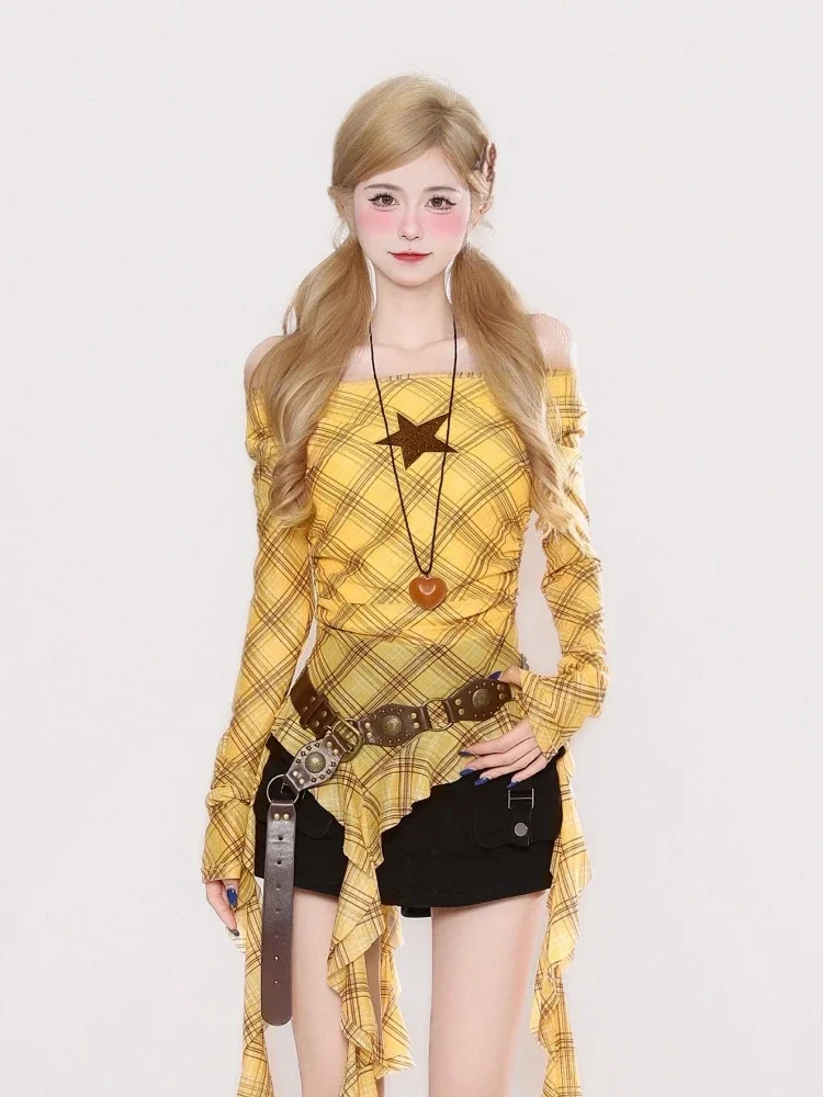 เสื้อยืดวินเทจลายสก๊อต Y2K สำห - Embroidery A บทวิจารณ์และราคา