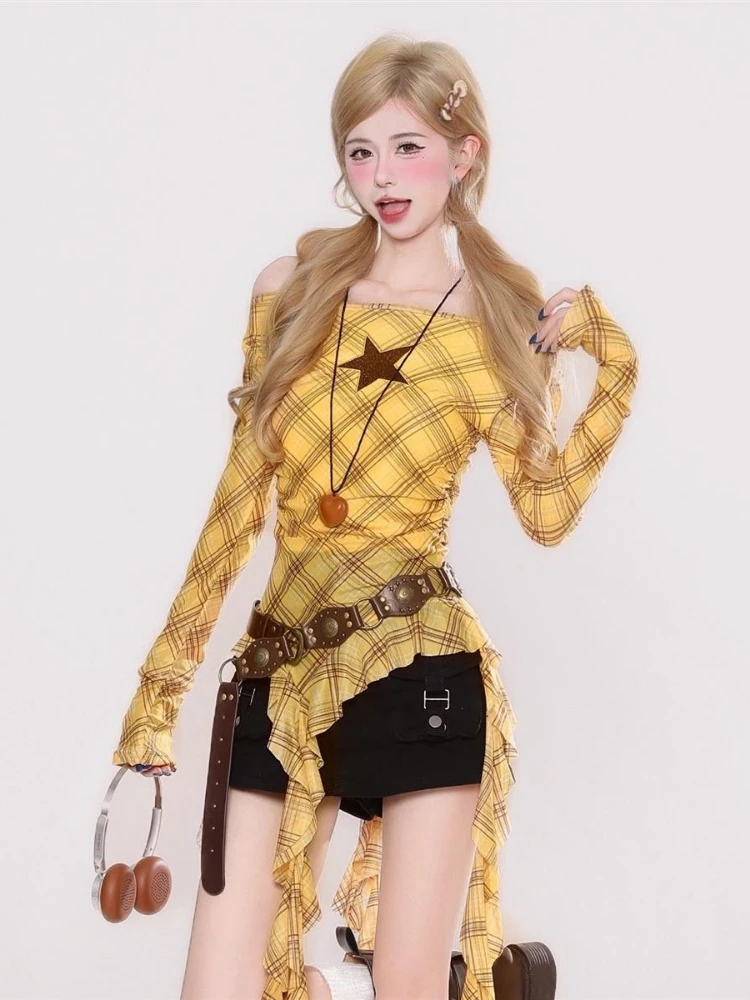 เสื้อยืดวินเทจลายสก๊อต Y2K สำห - Embroidery A บทวิจารณ์และราคา