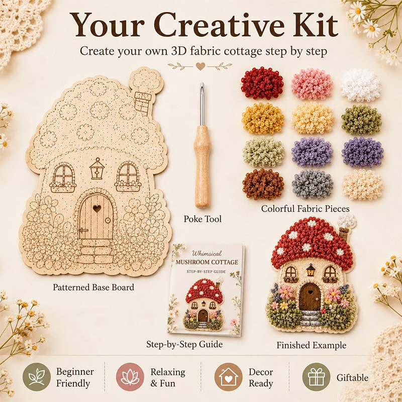 ชุดงานฝีมือ DIY บ้านเห็ด 3 มิต - Embroidery A บทวิจารณ์และราคา