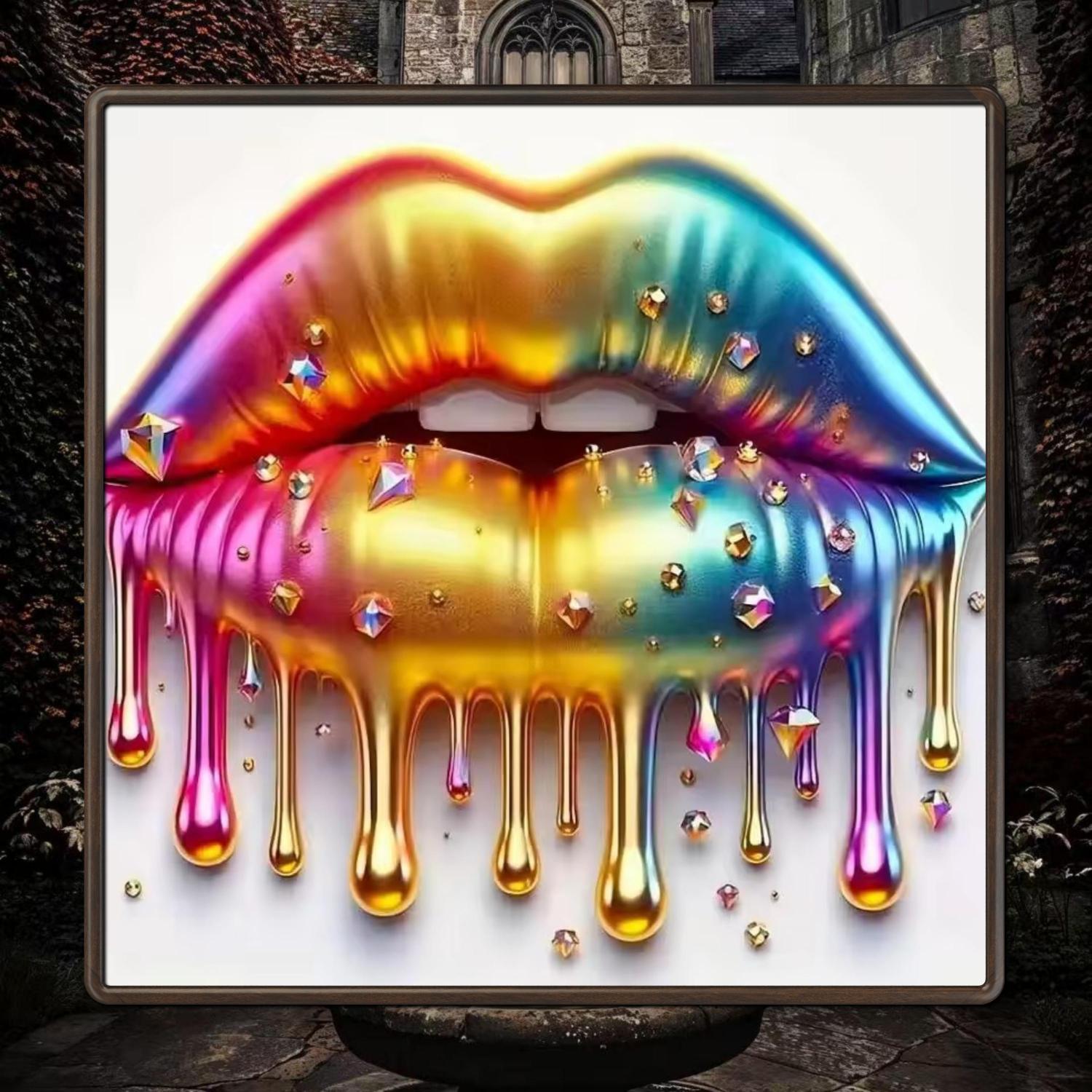 ภาพวาดเพชร EverShine ลายริมฝีป - Embroidery Lips บทวิจารณ์และราคา