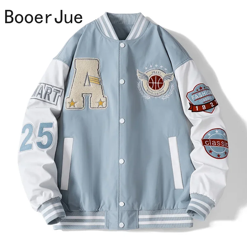 เสื้อแจ็คเก็ตสตรีทแวร์สำหรับผู - Embroidery Letter N บทวิจารณ์และราคา