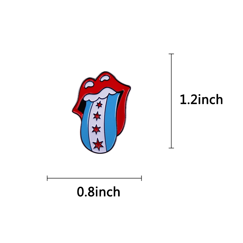 ชิคาโก Flag Enamel Pin Music L - Embroidery Lips บทวิจารณ์และราคา