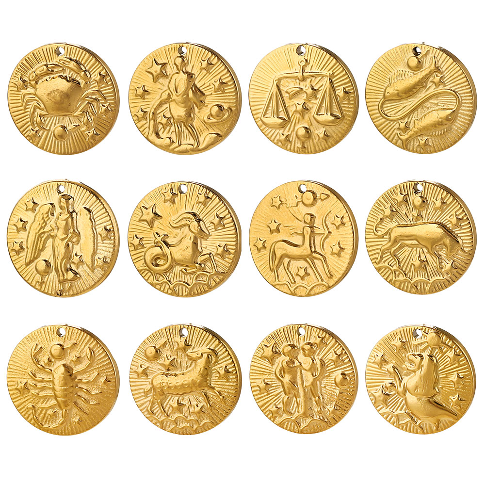 จี้สแตนเลส 12 ราศี ชุบทอง 5 ชิ - Embroidery Charm บทวิจารณ์และราคา