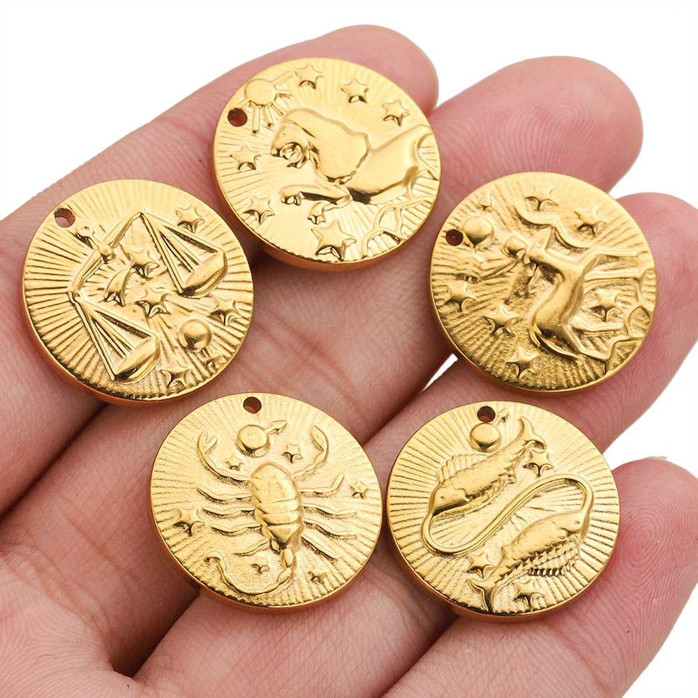 จี้สแตนเลส 12 ราศี ชุบทอง 5 ชิ - Embroidery Charm บทวิจารณ์และราคา