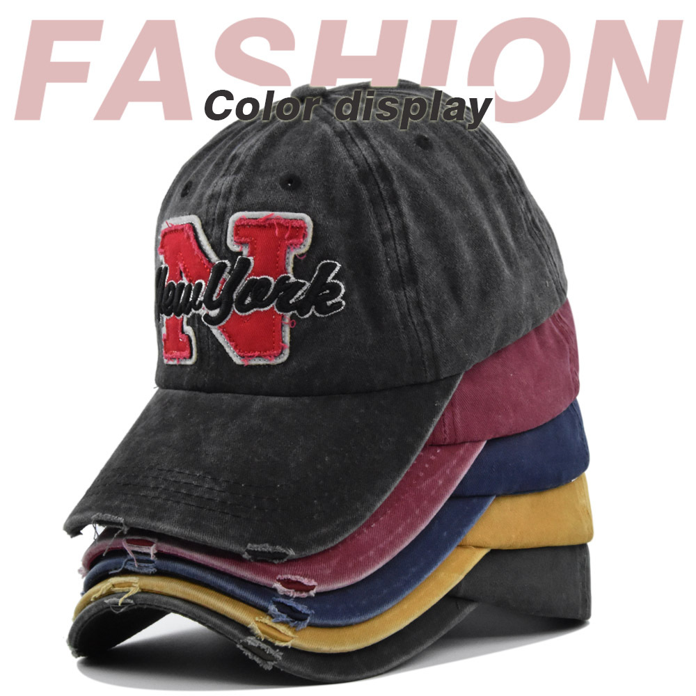 หมวกเบสบอลวินเทจสไตล์วอช สำหรั - Embroidery Letter N บทวิจารณ์และราคา